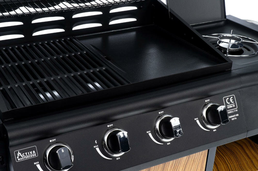 ACTIVA Madera 19774 żeliwny solidny ruszt grill szybkie czyszczenie podgrzewanie