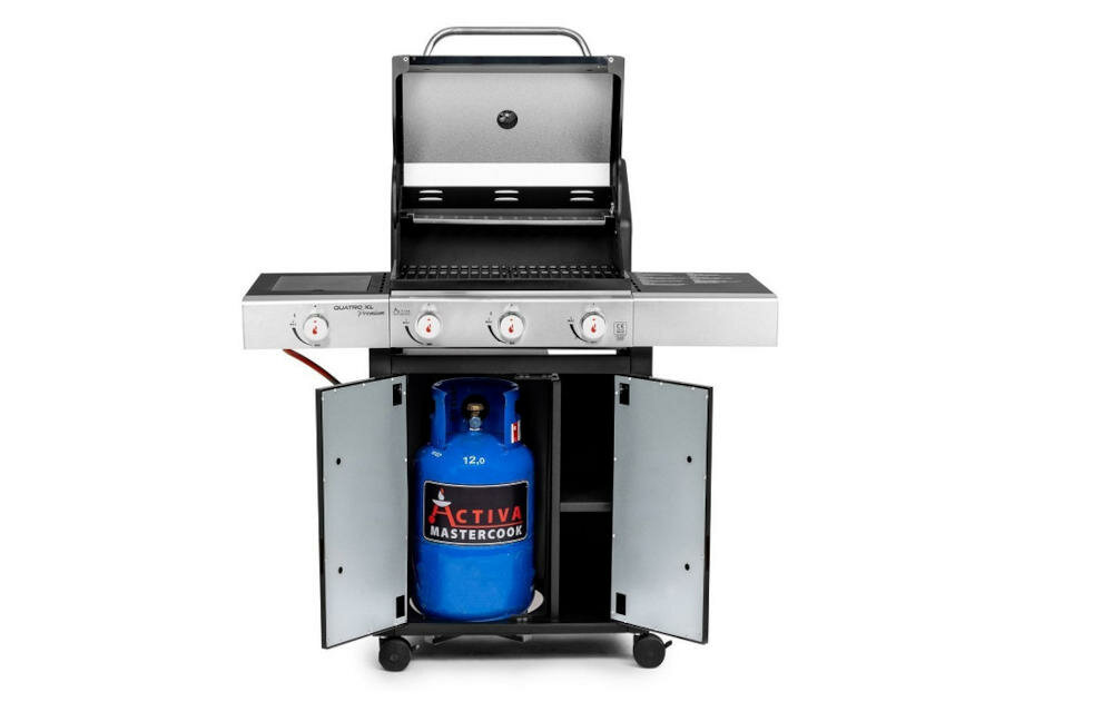 ACTIVA Quatro Xl 19743G kompaktowe wymiary składana półka niewiele miejsca grillowanie zamykana szafka