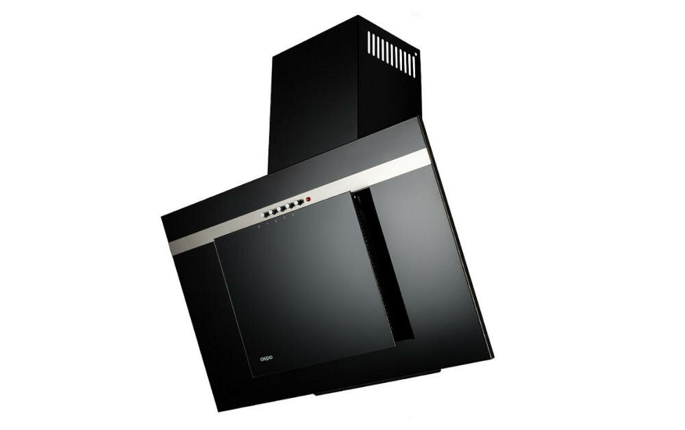 AKPO-WK-4-Nero-Line-60 okap sprzęt kuchenny filtrowanie powietrze zapachy skośny kominowy szerokość prędkość praca sterowanie przyciski oświetlenie led lampka kontrolna