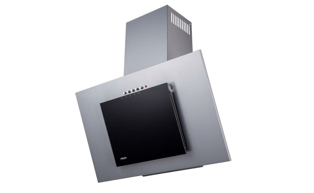 AKPO-WK-4-NERO-50 okap sprzęt kuchenny filtrowanie powietrze zapachy skośny kominowy szerokość prędkość praca sterowanie przyciski oświetlenie led