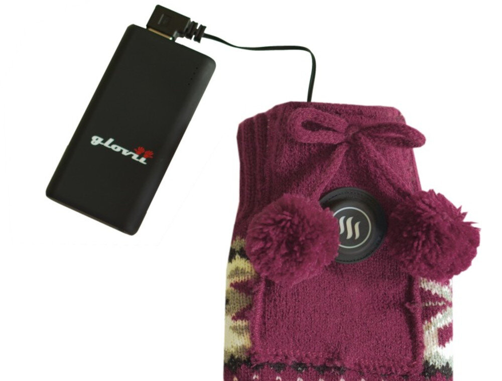 Podgrzewane kapcie GLOVII GQ5L (rozmiar 40-44) Biało-czerwono-szary przechowywanie bateria wygoda