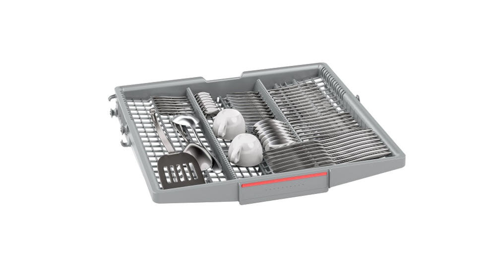 BOSCH-SMI6TCS00E szuflada vario dodatkowy poziom górna część zmywarka sztućce małe akcesoria kuchenne swoboda załadunek przestrzeń koszyk