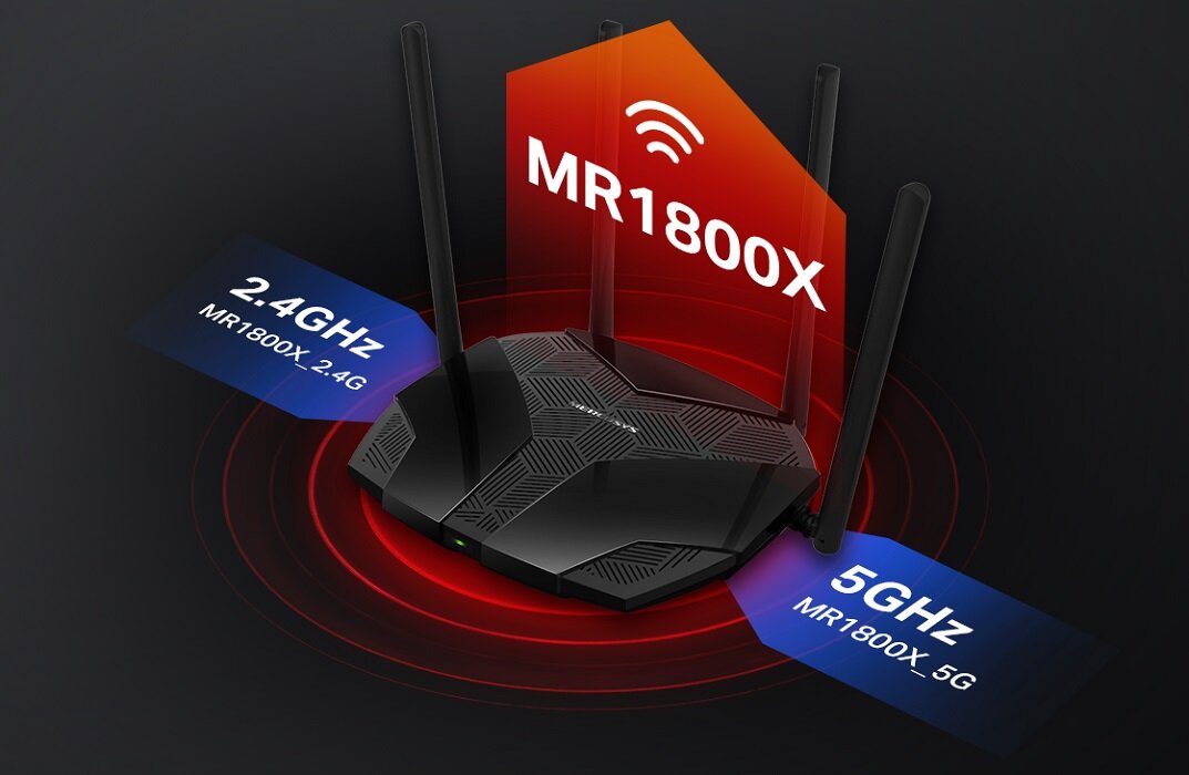 Router MERCUSYS MR1800X DMZ Firewall Klonowanie adresów mac antena Zewnętrzna Częstotliwość pracy port LAN port WAN