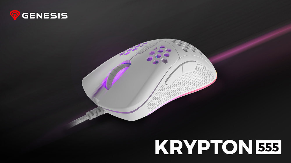 GENESIS Krypton 555 mysz w kolorze czarnym podswietlenie rgb kabel