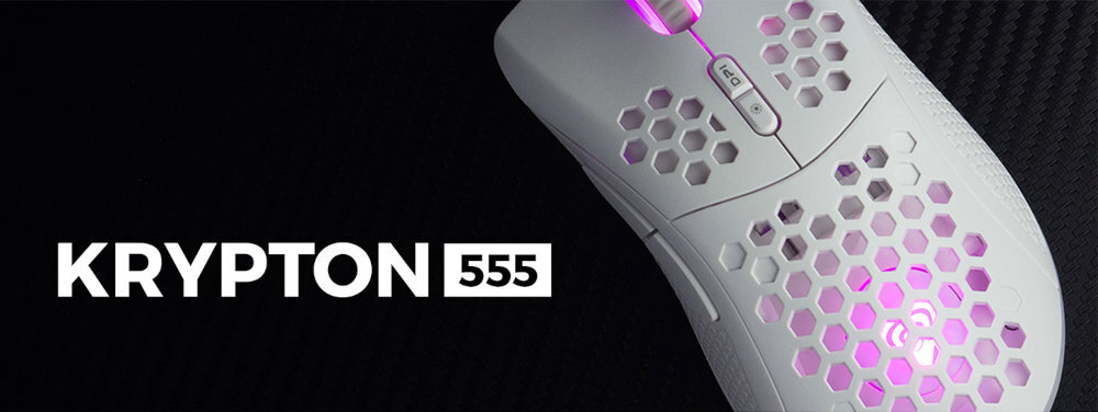 GENESIS Krypton 555 gamingowa mysz sensor optyczny Pixart PMW3333 przełączniki mechaniczne 60 milionów kliknięć ergonomicznemu kształtowi podświetlenie RGB