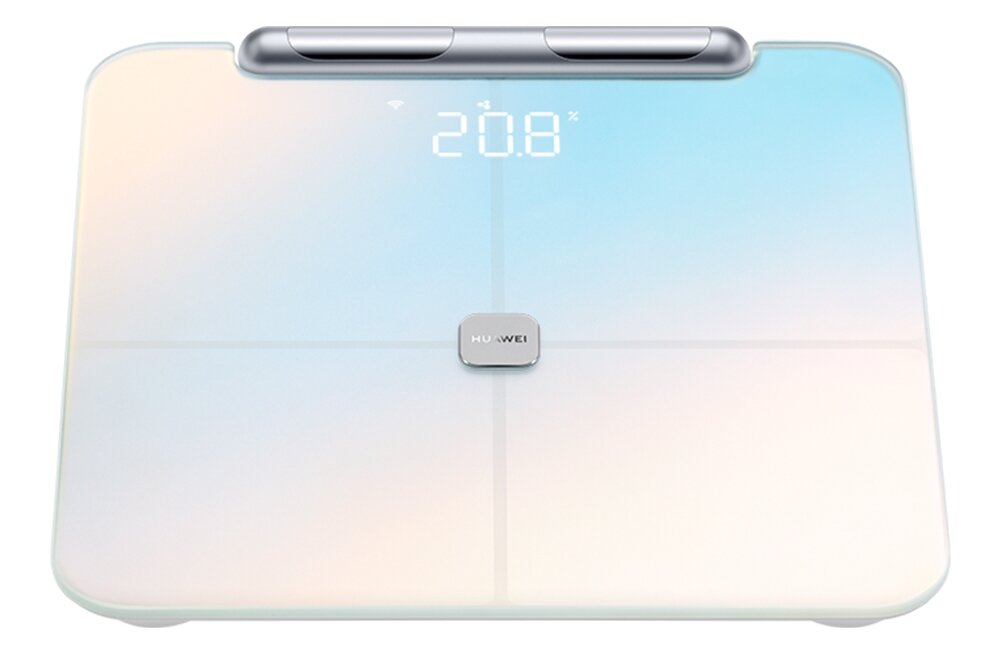 Waga HUAWEI Scale 3 Pro zdrowie jedzenie ważenie się tłuszcz czujniki dieta pomiar konta łączność aplikacja opis cechy dane specyfikacja skład ciała elektrody