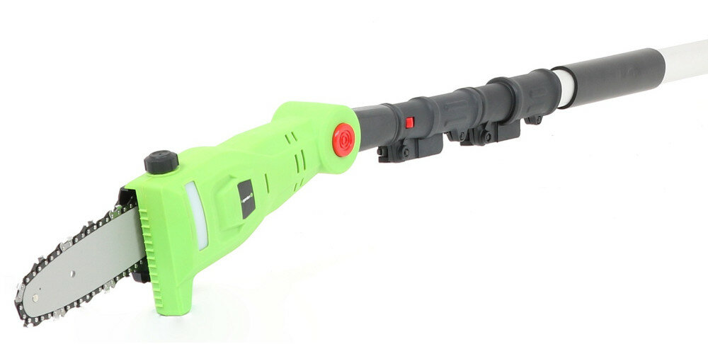 Piła akumulatorowa 4GARDEN PCB18E-AH-B15-S technologia automatycznego smarowania łańcucha i prowadnicy żywotność urządzenia z4GARDENząco wydłuzona pojemność zbiornika na olej 90 ml