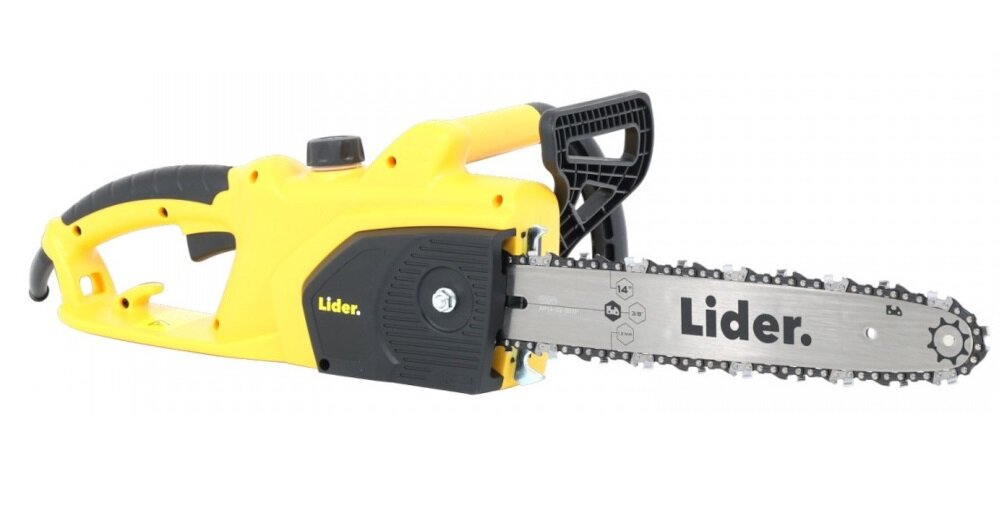 Pilarka elektryczna LIDER GTP1636 funkcjonalna do pracy z drewnem opałowym deskami gałęziami drzew potężny silnik automatyczne smarowanie łańcucha hamulec bezpieczeństwa