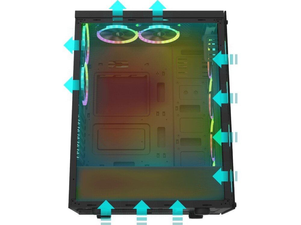 Obudowa DARKFLASH Phantom wentylacja wentylatory chłodzenie wodne