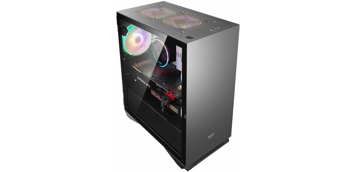 Obudowa DARKFLASH DLM22 design wykonanie gaming chłodzenie jakość wytrzymałość wymiary złącza filtry zestaw