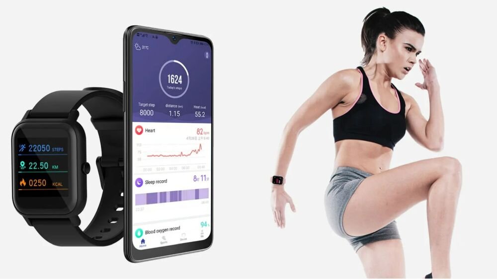 Smartwatch BLACKVIEW R3  ekran bateria czujniki zdrowie sport pasek ładowanie pojemność rozdzielczość łączność sterowanie krew puls rozmowy smartfon aplikacja 