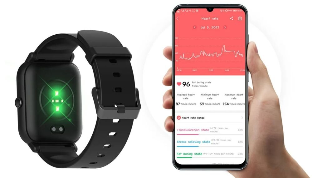 Smartwatch BLACKVIEW R3  ekran bateria czujniki zdrowie sport pasek ładowanie pojemność rozdzielczość łączność sterowanie krew puls rozmowy smartfon aplikacja 