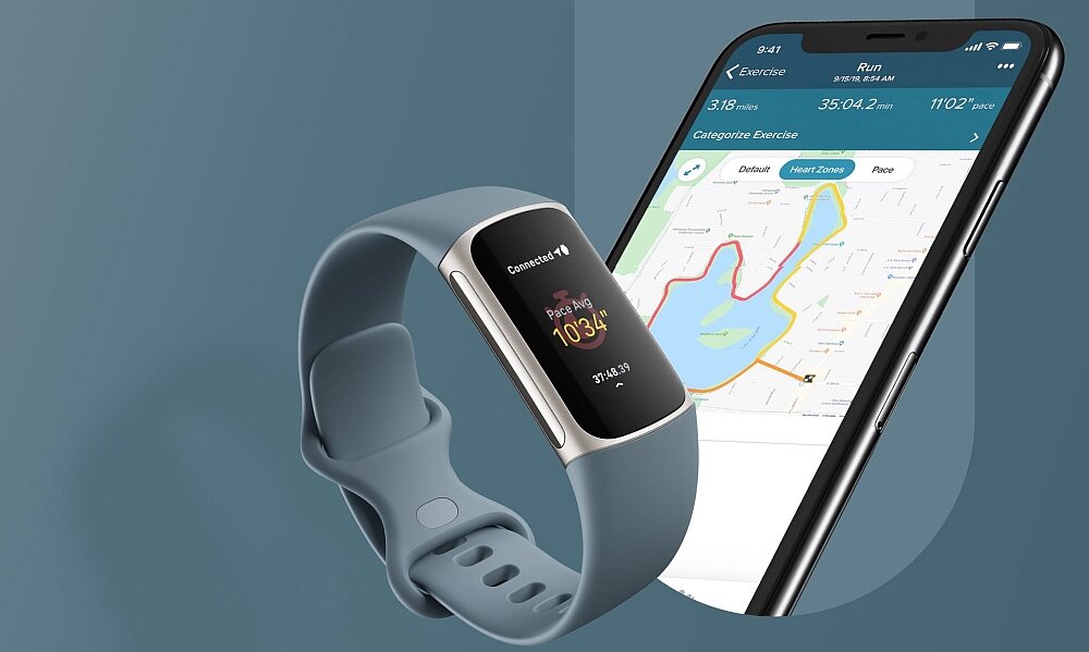 Smartband FITBIT Charge 5 ekran bateria czujniki zdrowie sport pasek ładowanie pojemność rozdzielczość łączność sterowanie krew puls rozmowy smartfon aplikacja