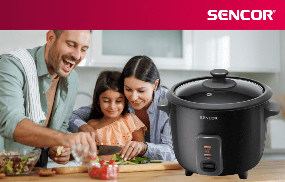 Ryżowar SENCOR SRM 0601BK wygląd design tło prezentacja wizualizacja dla Twojego domu