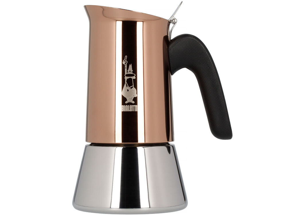 Kawiarka BIALETTI New Venus 4 TZ Miedziany 200 ml elegancki opływowy design funkcjonalna polerowana stal nierdzewna trwałość ergonomiczny uchwyt tworzywo sztuczne optymalny smak espresso ręczne mycie bez detergentów