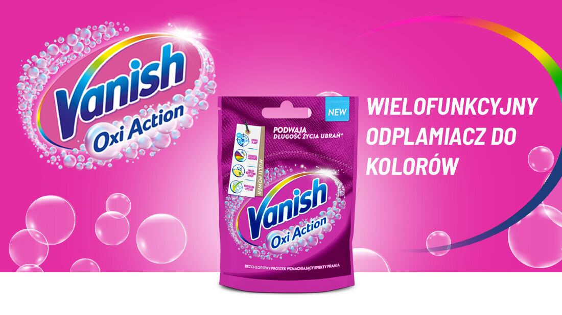 Odplamiacz do prania VANISH Multi Action Różowy 0,03 kg biel kolor odplamianie