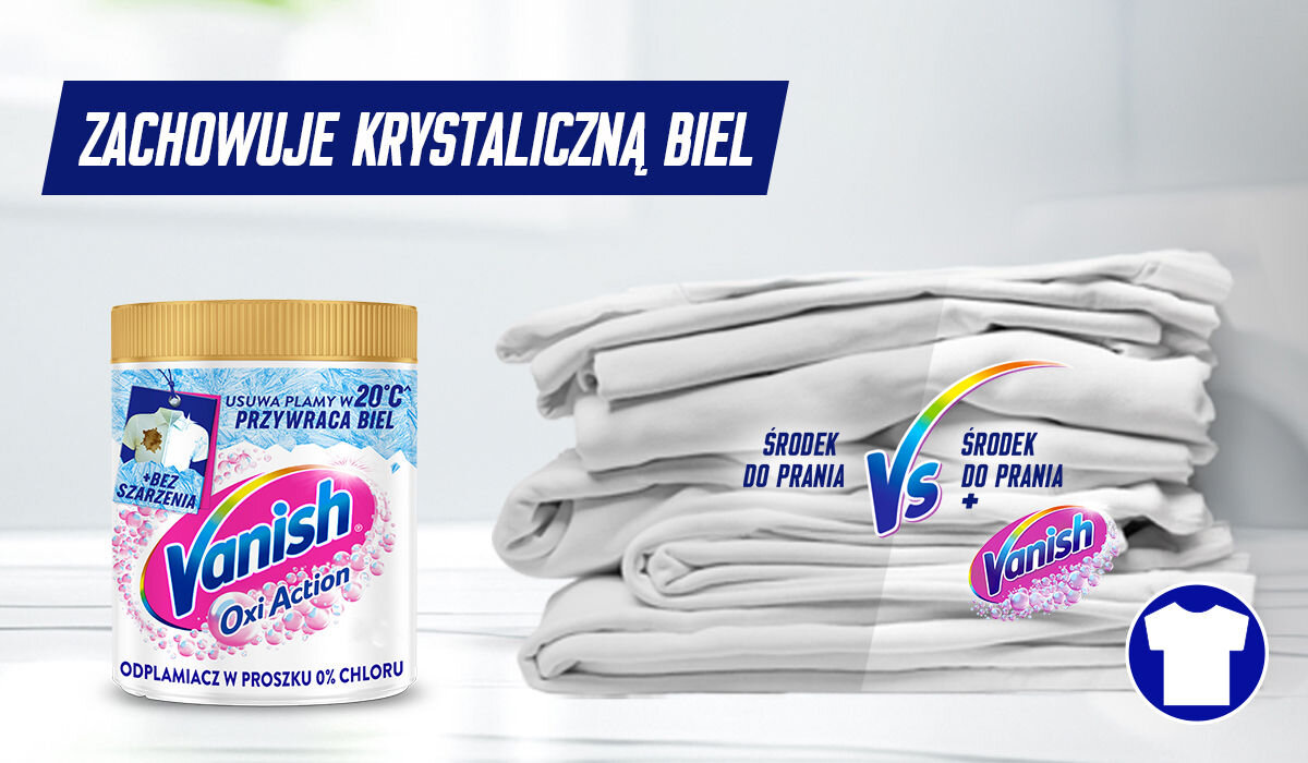Odplamiacz do prania VANISH Oxi Action 0.47 kg ochrona bieli 50 pran