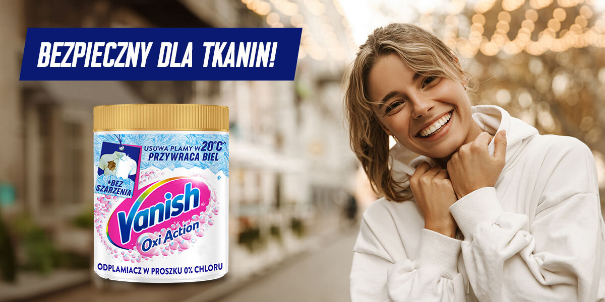 Odplamiacz do prania VANISH Oxi Action 0.47 kg nieskazitelna biel