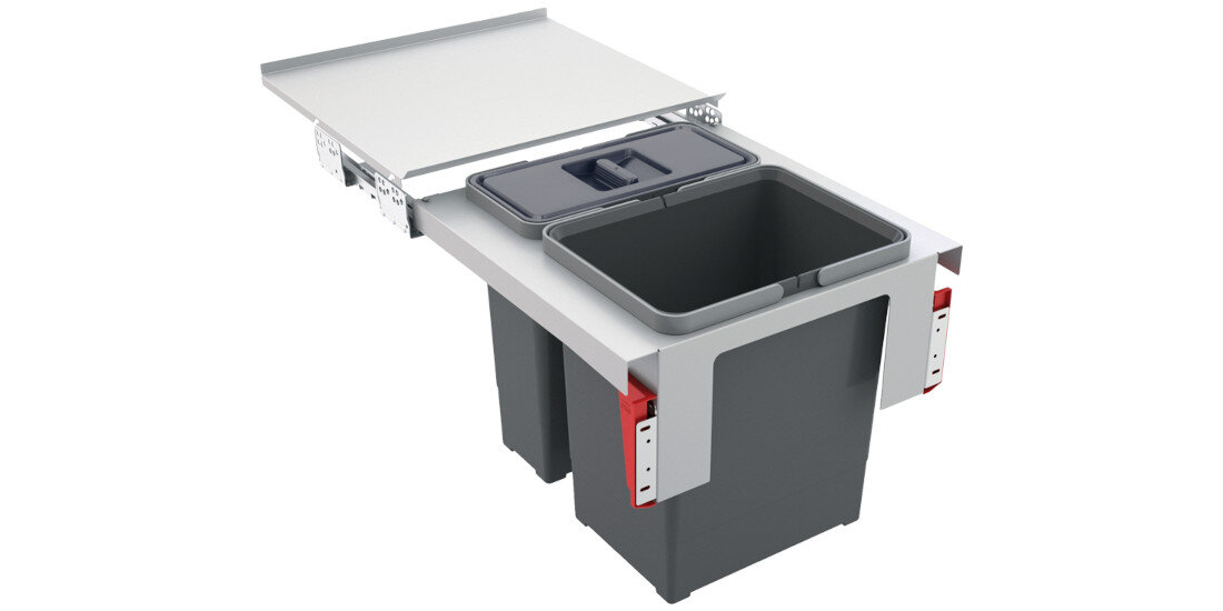 Sortownik odpadów FRANKE Sorter Garbo 45-2121.0200.692 18L + 12L wygląd design prezentacja wizualizacja dla pełnej wygody