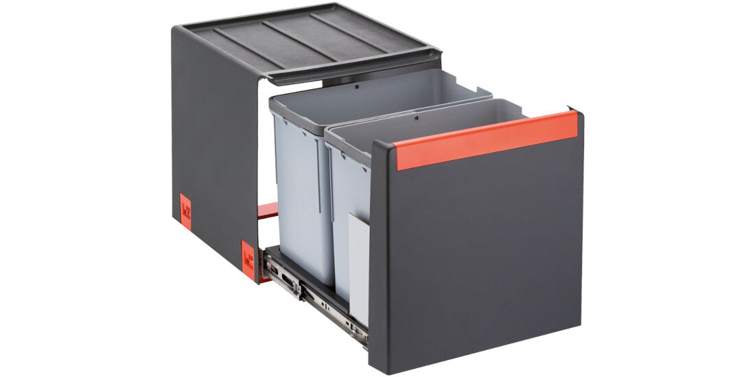Sortownik odpadów FRANKE Cube 30 134.0039.554 20L + 10L wygląd design prezentacja wizualizacja dla pełnej wygody