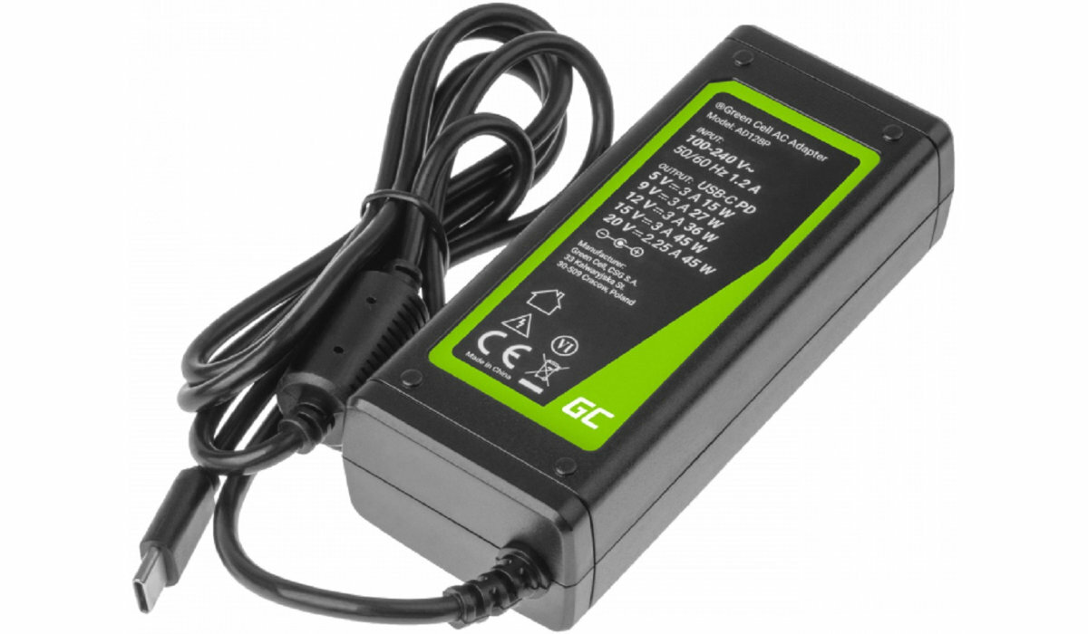 GREEN CELL Uniwersalny USB-C 45W skos