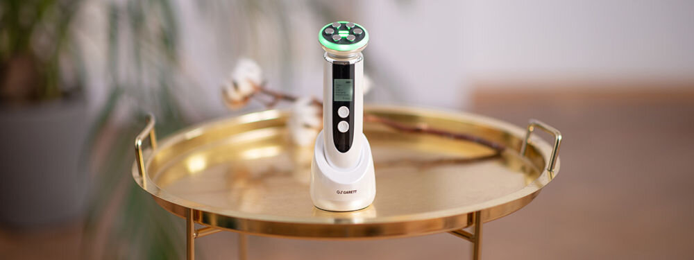 Urządzenie do mezoterapii GARETT BEAUTY Vital Skin Czerwony domowa mezoterapia radiofrekwencja RF promieniowanie elektromagnetyczne zwiększenie produkcji kolagenu młodsza i dojrzała skóra