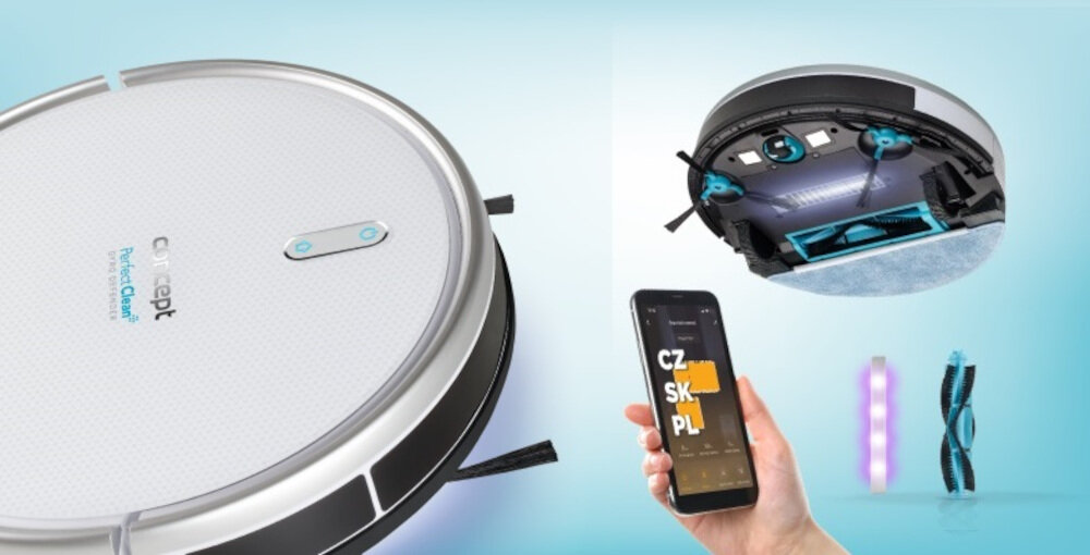 Robot sprzatajacy CONCEPT VR2020 orientacja zaawansowana technologia nawigacji GyroTec 2.0 przeszkody do 1,5 cm