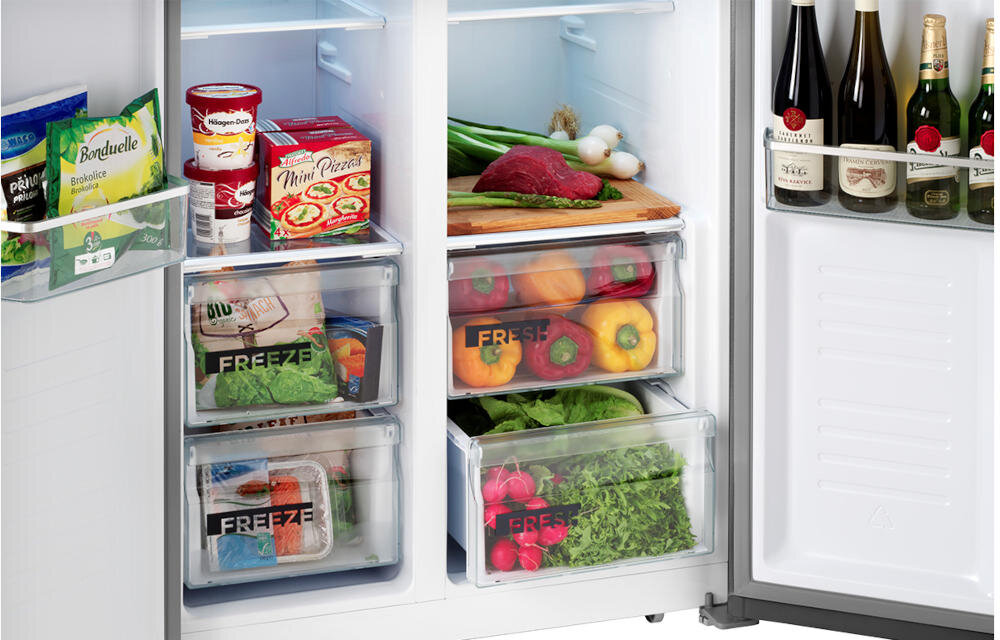 CONCEPT LA7383ds Side by Side porządek lodówka zamrażarka szuflady porządek przechowywanie wysuwane