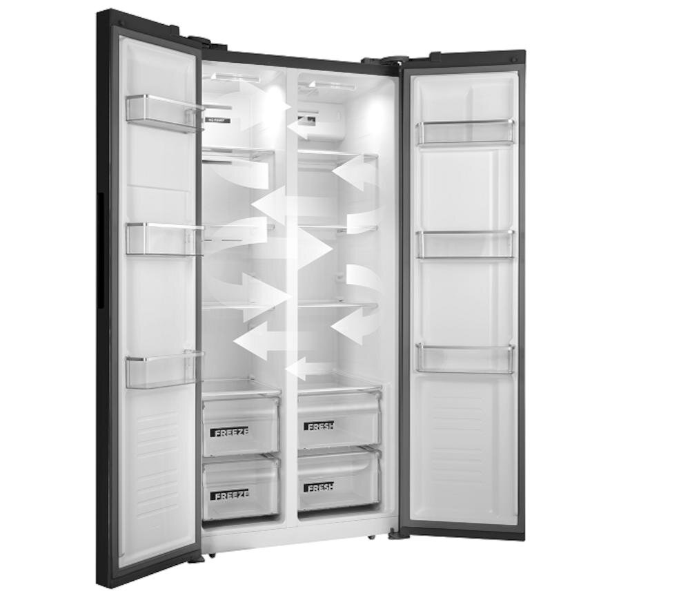 CONCEPT LA7383ds Side by Side lodówka total no frost oblodzenie wnętrze urządzenie rozmrażanie świeżość żywność szron zamrażarka lodówka oszczędność energia