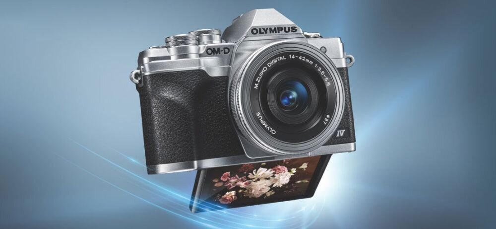 Aparat OLYMPUS E-M10 Mark IV zdjęcia obiektyw ekran wizjer ogniskowa przysłona migawka obudowa bateria zasilanie filmy nagrywanie rozdzielczość matryca rozmiar przekątna tryby iso montaż lampa światło przyciski sterowanie menu kontrast jasność balans bieli filtry cmos karta pliki format zapis seria