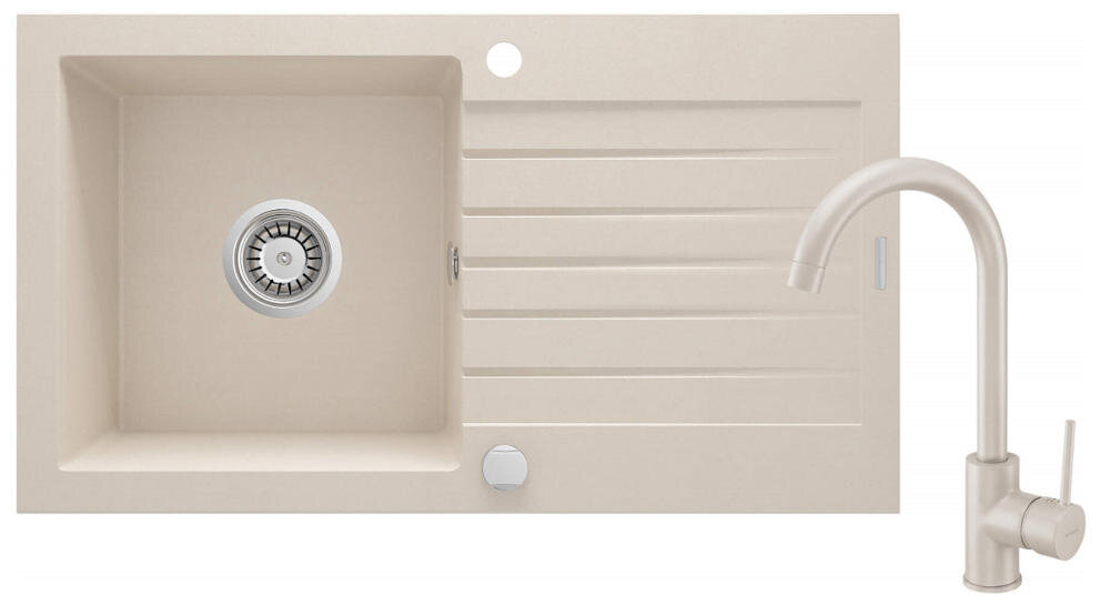 DEANTE Zorba ZQZV5113 zlewozmywak komora blat połysk powierzchnia bateria stojąca wylewka montaż łatwy czystość ociekacz osuszanie naczynia owoce warzywa woda przestrzeń robocza