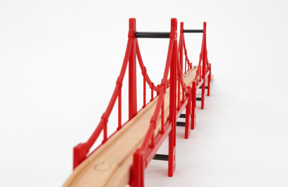 ZABAWKA BRIO TRACKS BRIO PODWÓJNY MOST 63368300 klocki drewniane odporność