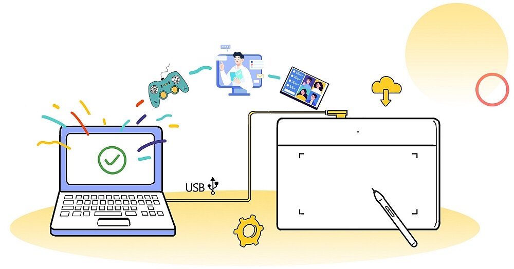 Tablet graficzny XP-PEN Deco Fun S rysowanie pisanie projektowanie nacisk przekątna android windows komaptybilność usb grafika