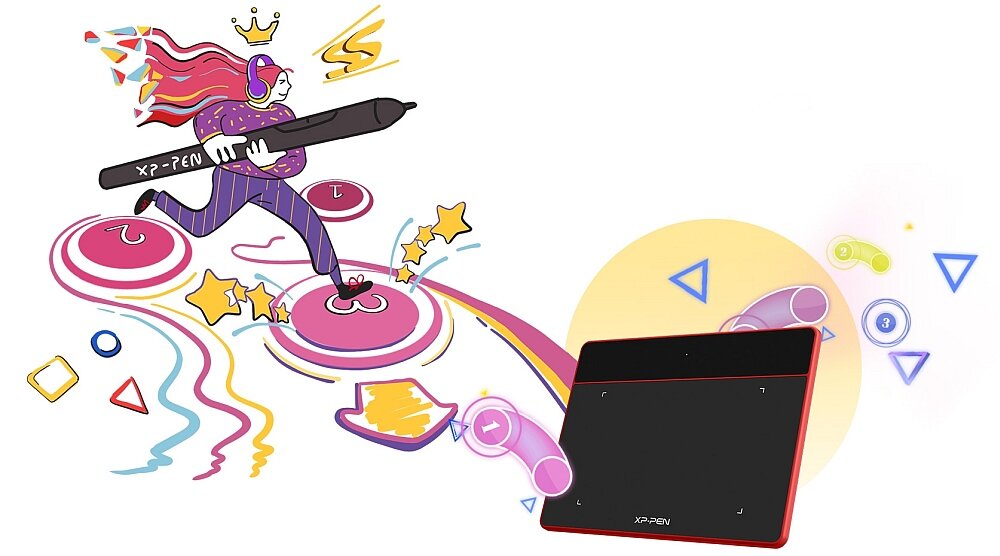 Tablet graficzny XP-PEN Deco Fun XS rysowanie pisanie projektowanie nacisk przekątna android windows komaptybilność usb grafika 