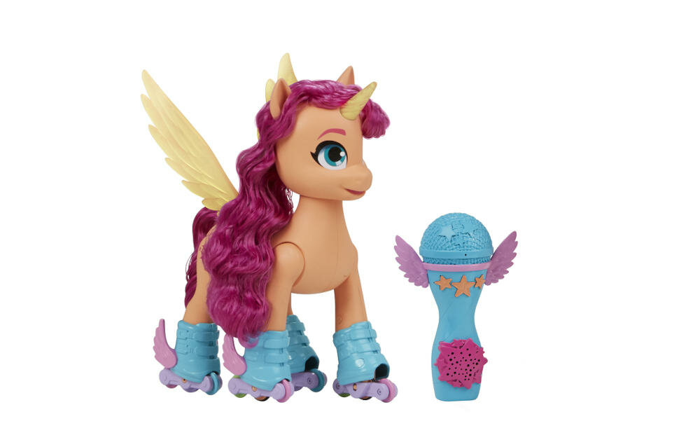 HASBRO-MY-LITTLE-PONY-SUNNY-ROLKI piosenkarka sunny kucyk talent wygląd mikrofon show duet
