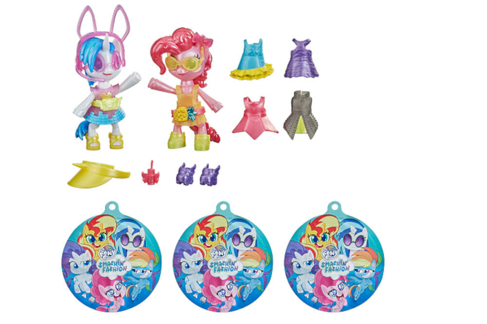 HASBRO-MY-LITTLE-PONY-KUCYKI figurki bajka pinkie pie dj zginane elementy pozycje zabawki torebki niespodzianki balon przyjaźń