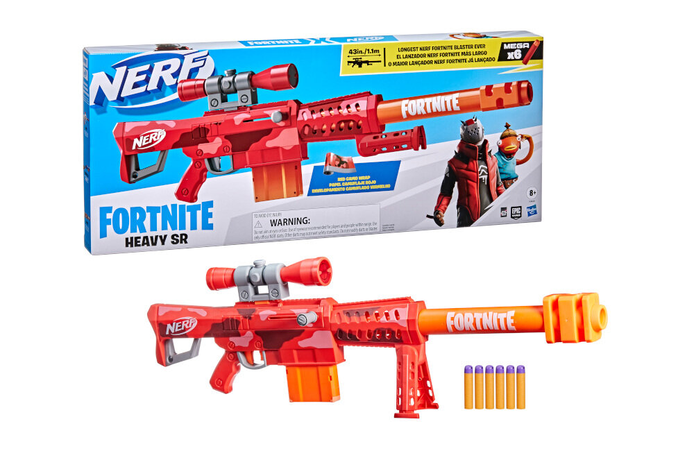 ZABAWKA HASBRO PISTOLET NERF FORTNITE HEAVY SR BLASTED F0929 przeznaczenie kolba lekkość wyrzutnia kształt