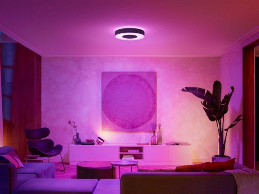 Lampa sufitowa PHILIPS Hue Infuse L Czarny innowacyjne rozwiazanie pelna kontrola elegancki minimalistyczny design metalowe i syntetyczne wykonczenie