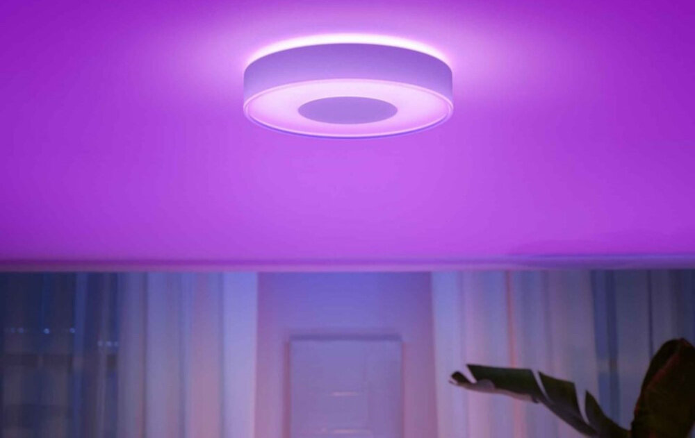 Lampa sufitowa PHILIPS HUE Infuse M Biały modernistyczne wzornictwo smukła konstrukcja wyrazisty element subtelny akcent moc 33,5 W