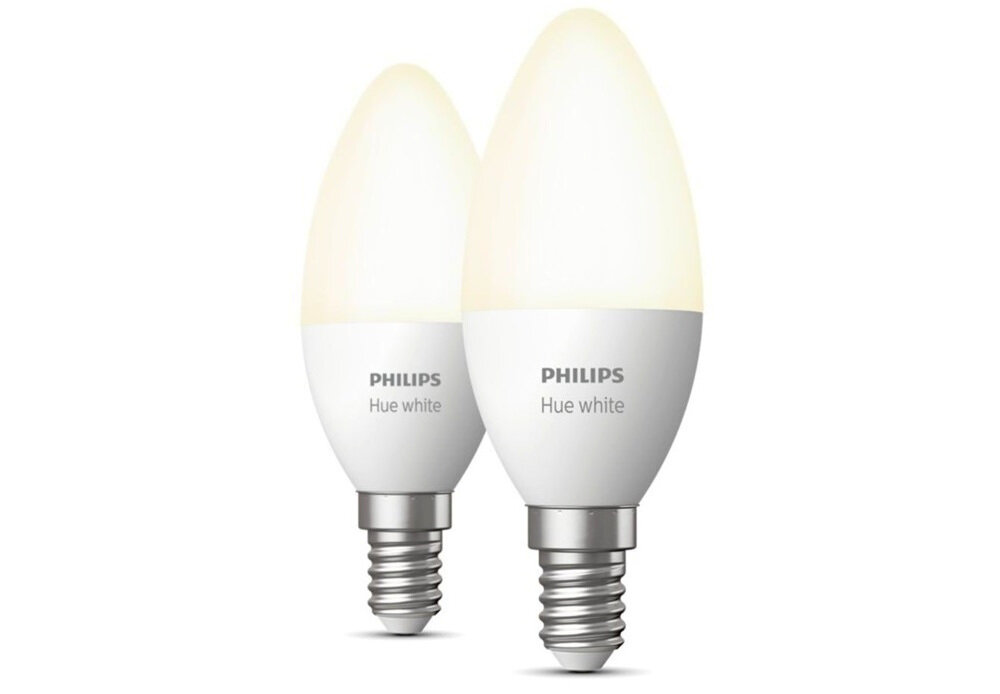 Inteligentna żarówka LED PHILIPS HUE 929003021102 5.5W E14 (2 szt.) zestaw startowy energetyzujący i relaksujący nastrój 2 inteligentne żarówki pełne spektrum białego światła proste w obsłudze i montażu sterowane głosem Bluetooth