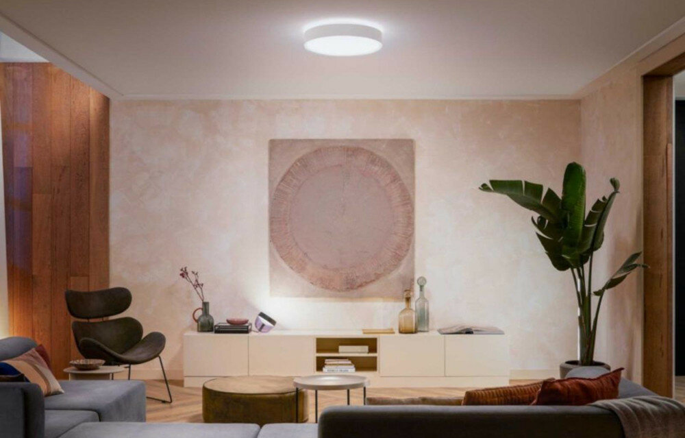 Lampa sufitowa PHILIPS HUE White Ambiance Enrave Czarny wyglad aplikacja