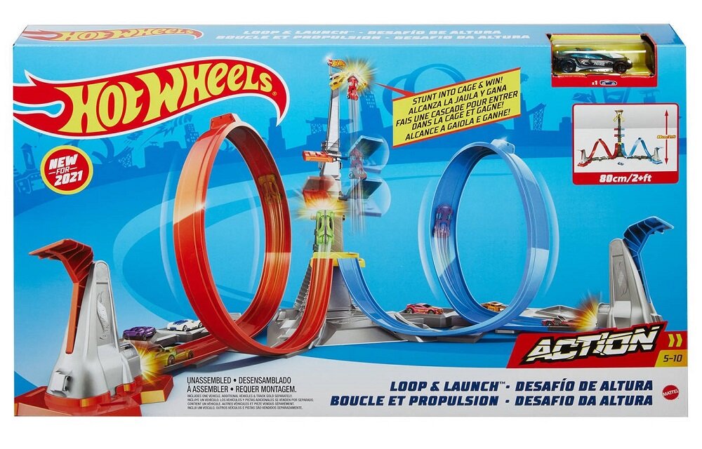 Tor HOT WHEELS Wieża Starcie na wysokości GRW39 Bezpieczne przechowywanie
