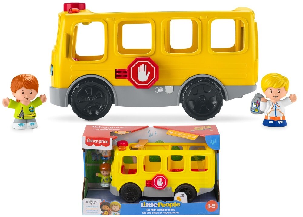 Samochód FISHER PRICE Little People Autobus małego odkrywcy GXR97 wesołe piosenki zasilany dwoma bateriami 1,5 V typu AA R6