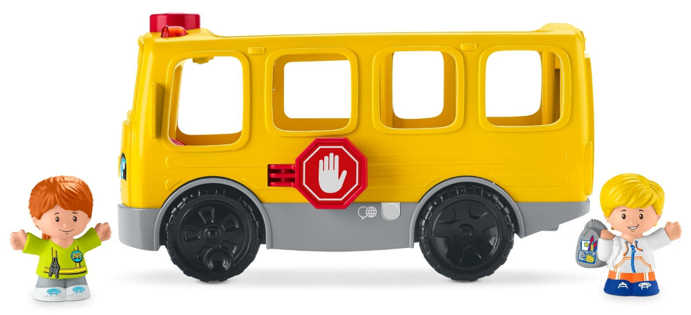 Samochód FISHER PRICE Little People Autobus małego odkrywcy GXR97 wspiera kreatywne myślenie koordynację wzrokowo-ruchową rozwija zdolności manualne podkręca wyobraźnię dziecka uchy zdolności wcielania się w role