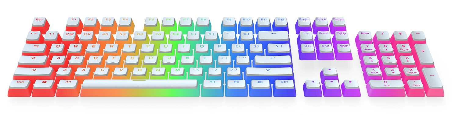 Klawisze SPC GEAR KC104 Pudding Onyx White DBL Shot PBT - design