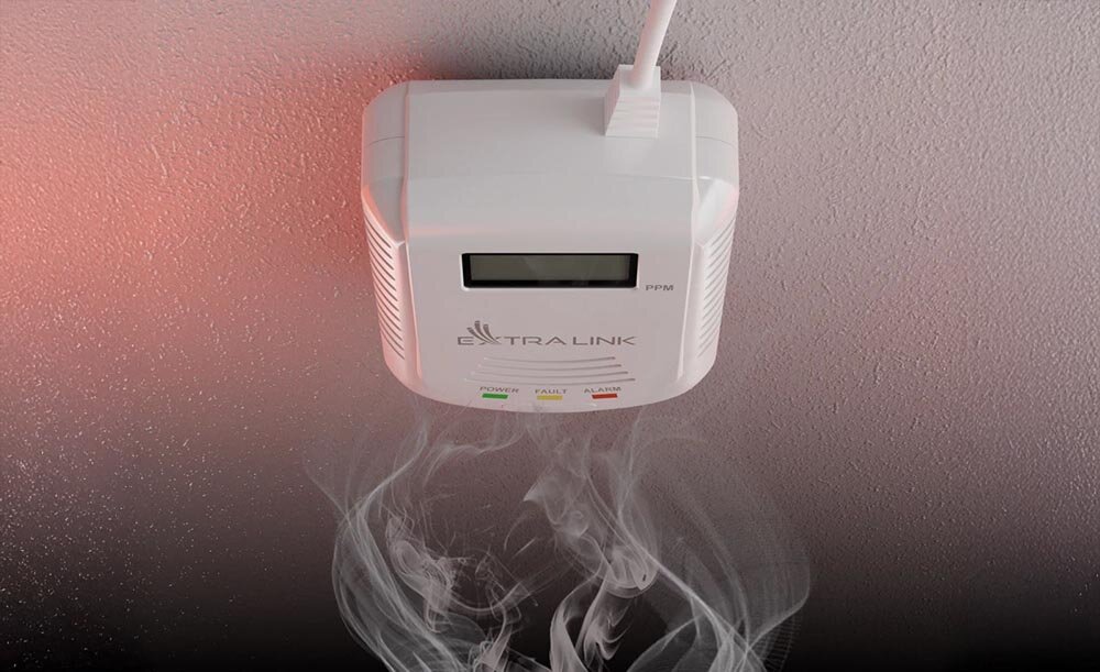 Czujnik tlenku węgla czadu i gazu JIKAIDA JKD-808COM do monitorowania obecnosci gazu wykrywanie stezenia gazu powyzej dopuszczalnych norm