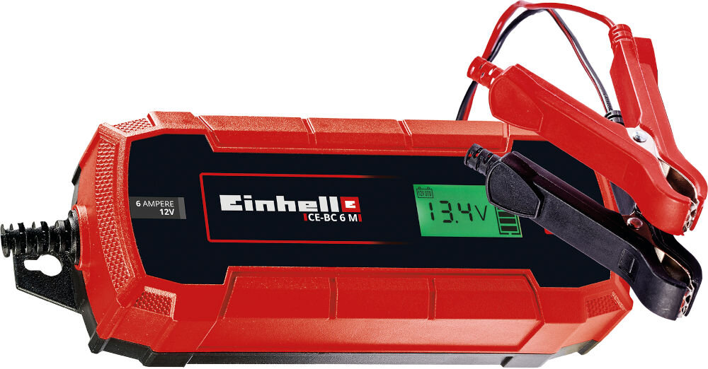 Prostownik EINHELL CE-BC 6 M 6V 12V sterownik mikrocesorowy akumulator żelowy AGM kwasowo-ołowiowy