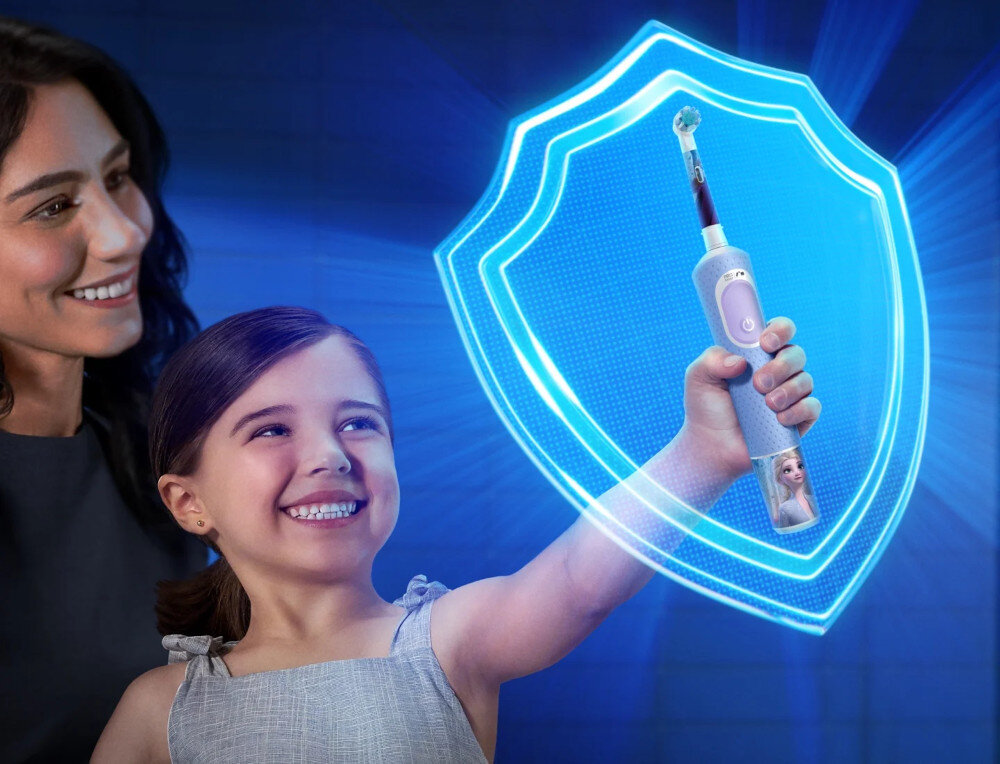Oryginalna końcówka szczoteczki ORAL-B EB10S-2 Kids Frozen II (2 szt.) (Dla dzieci)  wygląd design prezentacja wizualizacja Delikatna pielęgnacja dla najmłodszych