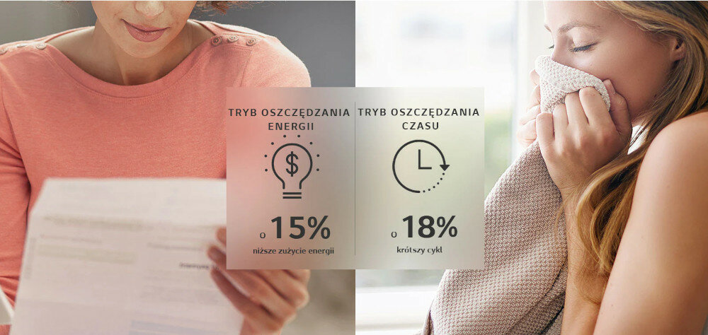 Suszarka LG RC90V9JV2W Eco Hybrid™ oszczędzanie czasu