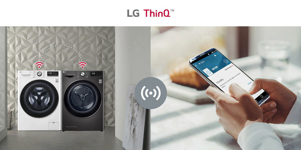 Suszarka LG RC90V9JV2W aplikacja WIFI połączenie programy zdalna obsługa